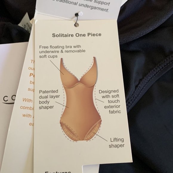 Contours by Coco Reef V-Neck Bra Sized Underwire One Piece Sz 16 / 40D - Picture 9 of 13